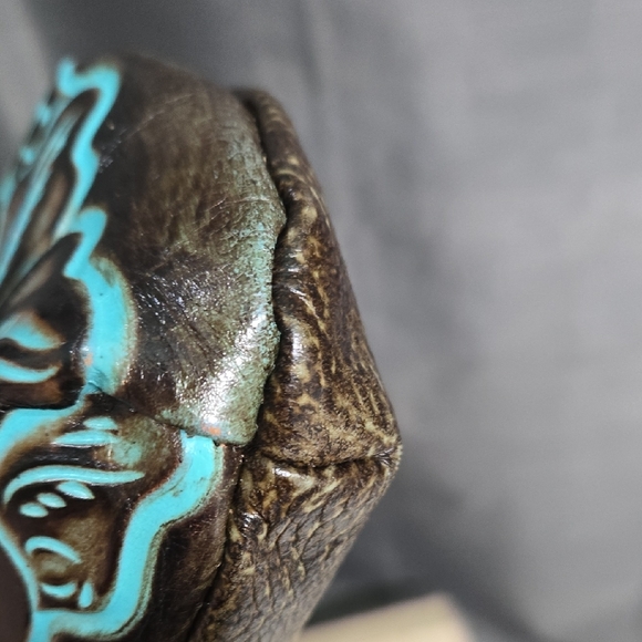 Patricia Nash Brown and Blue Embossed Floral Clutch - Picture 5 of 9